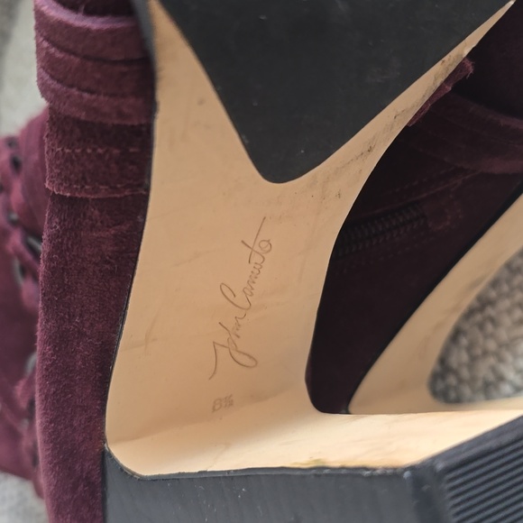 Burgandy Suede Boots 8.5 - Picture 5 of 8